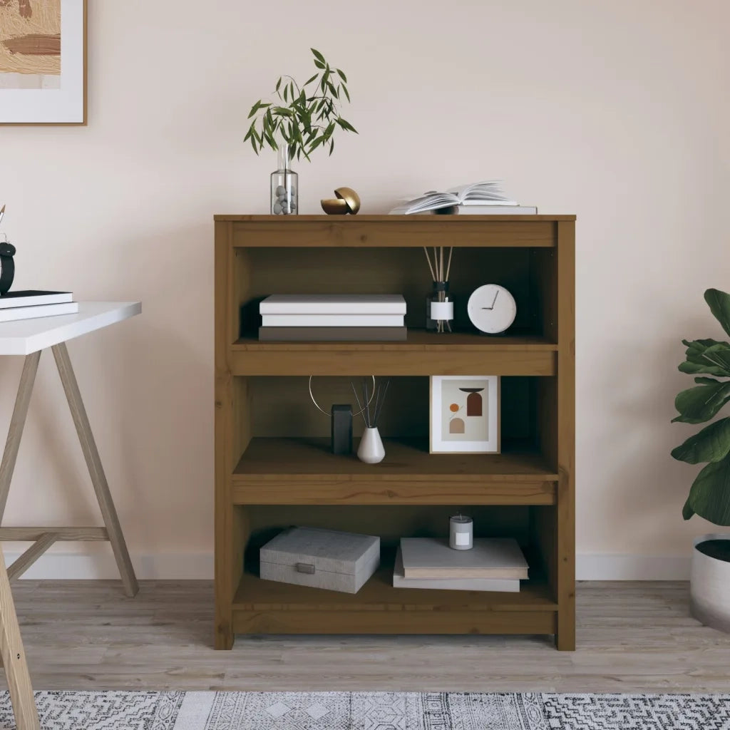 Libreria Marrone ambra 80x35x97 cm in Legno Massello di Pino 821682