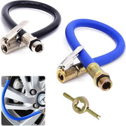 Adattatore per pneumatici 36,5 cm - 2 pezzi - Estensore di valvola - Adattatore di pompa - Set di valvole automatiche - Materiale gomma/metallo - Adattatore per pneumatici