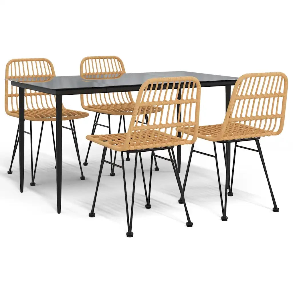 Set da Pranzo da Giardino 5 pz in Polyrattan cod mxl 35754