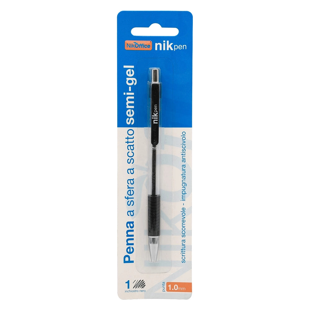 PENNA A SCATTO CON CLIP inchiostro nero- 12 blister  - BricoGo
