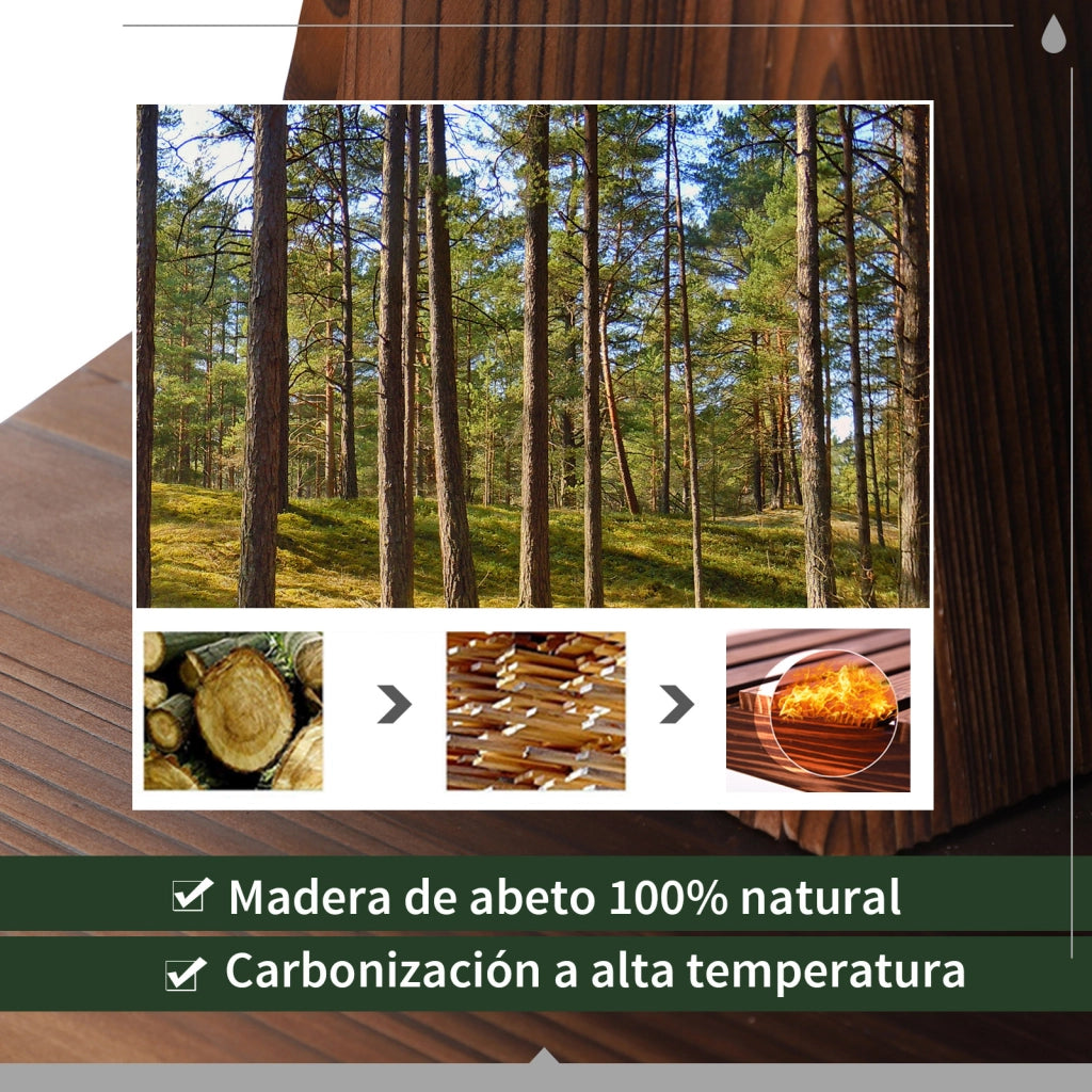 Fontana da Giardino a Cascata 2 Livelli in Legno con Pompa Elettrica ¨C Xylo ¨C 44,5x44,5x58,5 cm Naturale