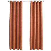 Tende Oscuranti | Tende Blackout con Anelli in Metallo 2 pz Ruggine 140x225 cm