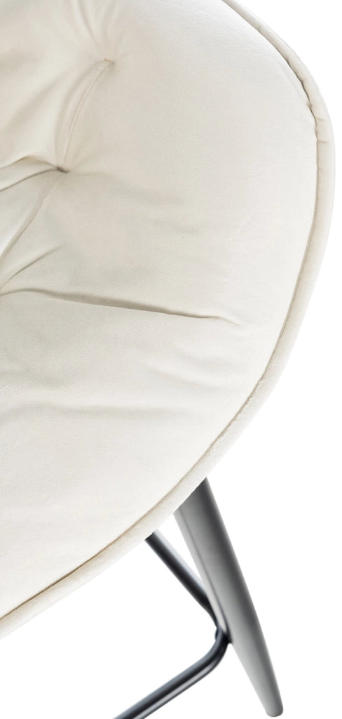 Sgabello da bar Gibson in velluto altezza seduta 76 cm crema