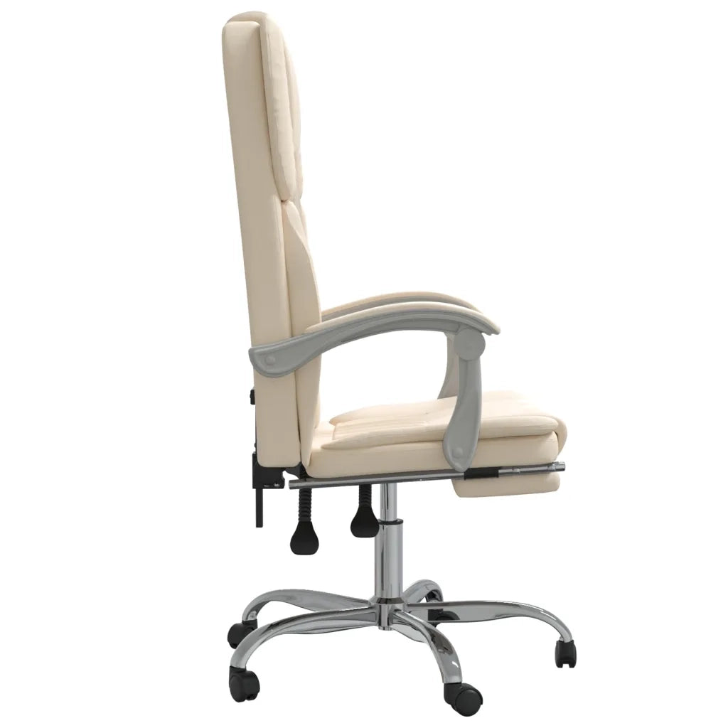 Poltrona da Ufficio Reclinabile Crema in Similpelle 349622
