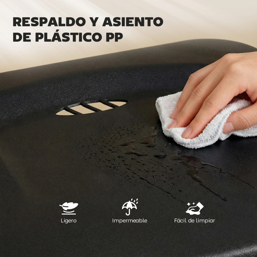 Set di 6 Sedie Pieghevoli ¨C Zephmum ¨C Plastica, Nero, 48.5x47x75 cm
