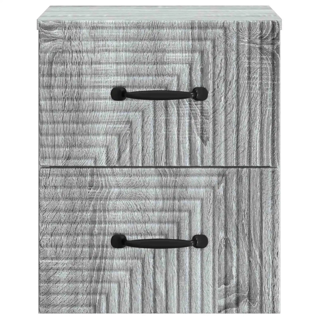 Mobiletto da notte a muro 2 pcs Grigio Sonoma 34,5 x 33 x 40 cm 898648