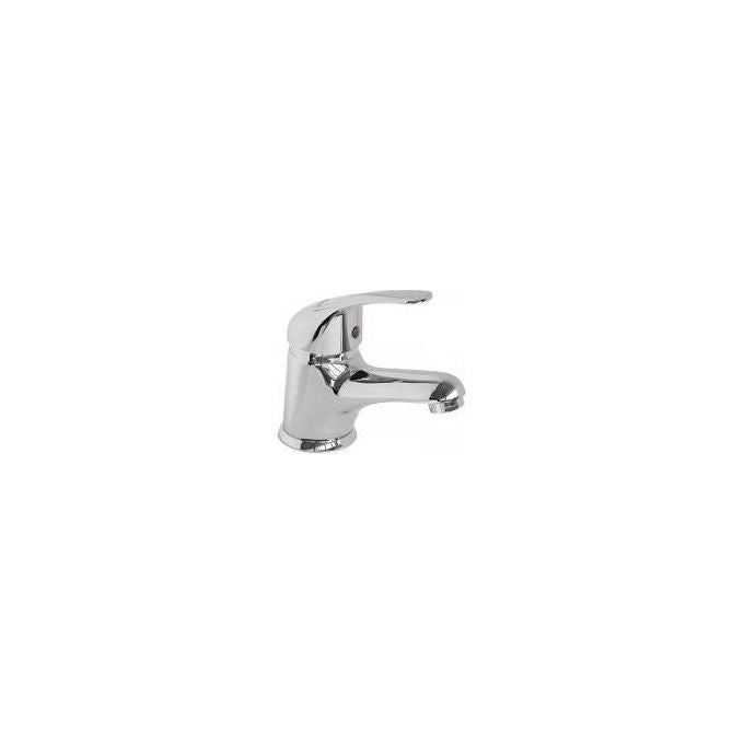 Hans lebel miscelatore monocomando lavabo mod. Rex, finitura cromata, scarico 1 1-4, flessibili tricolore 3-8 F