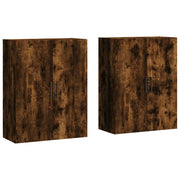 Armadietto a Muro | Mobili a Parete 2 pz Rovere Fumo 69,5x34x90 cm