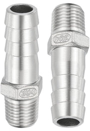 Connettori di tubo 2 pezzi - 304 Acciaio inossidabile - 13 mm Attacco di tubo - 1/4 Pollici NPT Fusto esterno - Connettore robusto - Corrosione resistente - Connettori di tubo