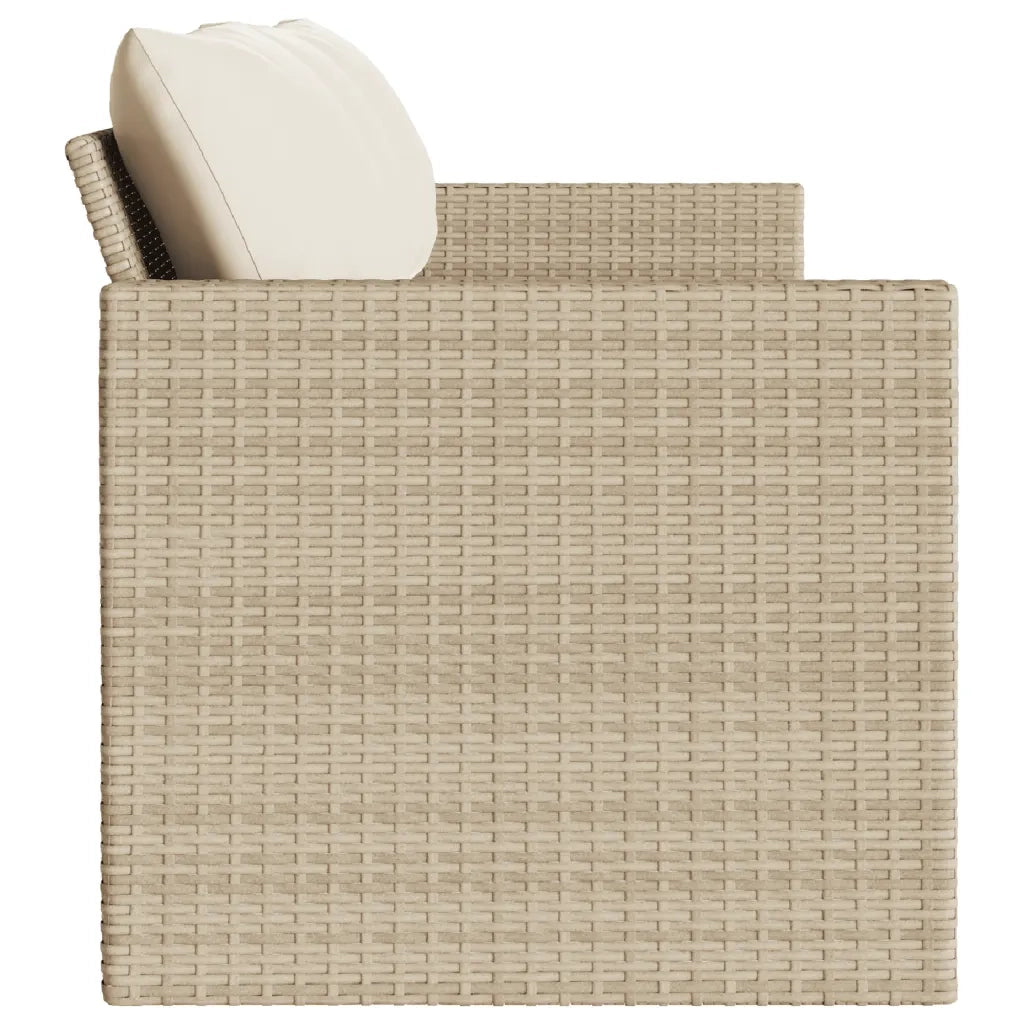Divano da Giardino con Cuscini a 3 Posti Beige in Polyrattan 366344