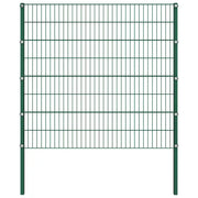 Pannello di Recinzione con Pali in Ferro 1,7x1,6 m Verde cod mxl 12312