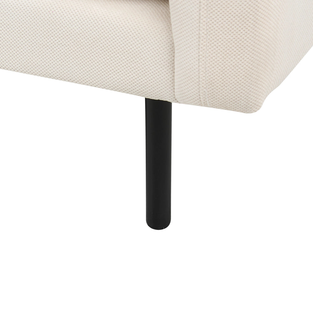 Divano angolare moderno in tessuto beige chiaro con gambe nere a 4 posti Stile Retrò Moderno