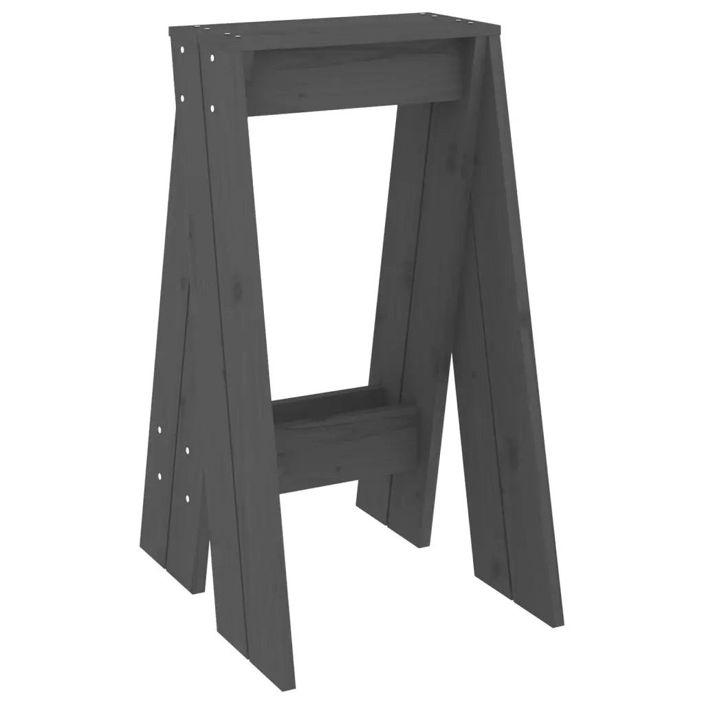 Sgabelli 2 pz grigio 40x40x75 cm in Legno Massello di Pino 823671