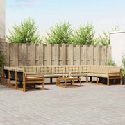 Set di divani da esterno con cuscino 11 pcs Naturale e Beige 3369916