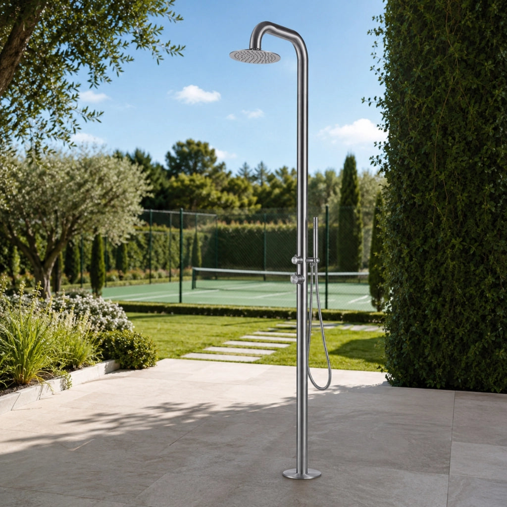 colonna doccia acciaio inox summer a pavimento da giardino da esterno outdoor *** finitura- spazzolato, confezione 1