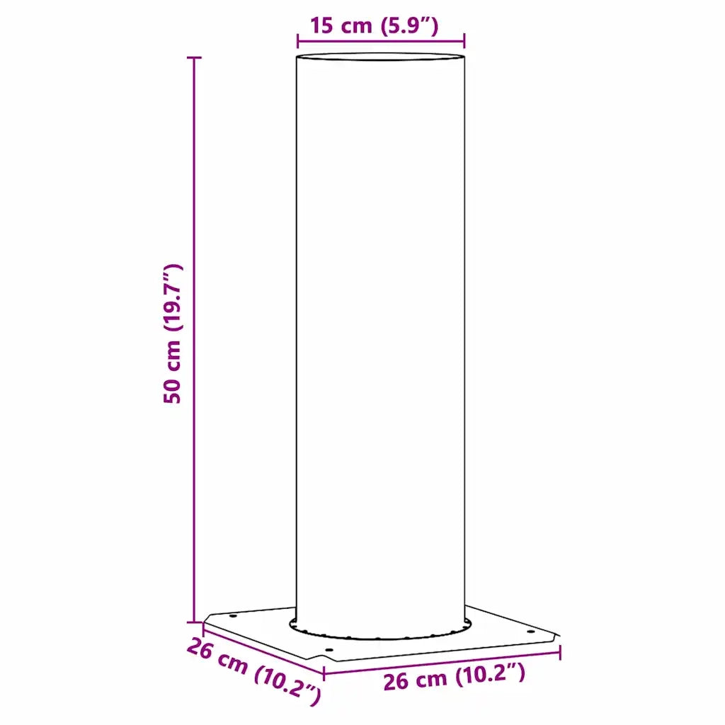 Estensione della Testa del Camino Argento 26 x 26 x 50 cm CFW3120567