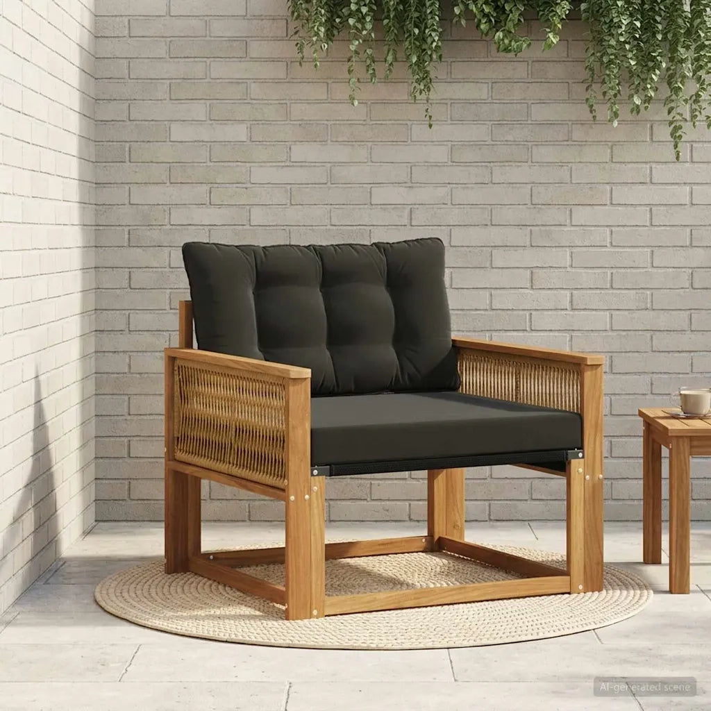 Set di divani da esterno-Sofa da giardino Legno di Acacia Massello e Textilene 175782
