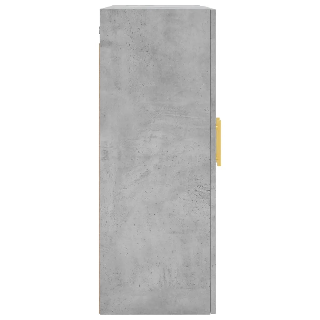 Mobiletto a muro pratico ed elegante di design per riporre oggetti 69,5 x 34 x 90 cm realizzato in legno composito color grigio cemento 02_0048578