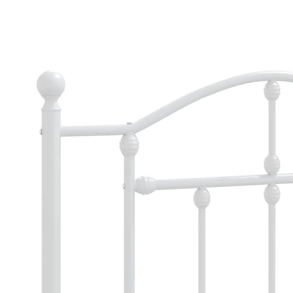 Giroletto con Testiera e Pediera Metallo Bianco 100x200 cm