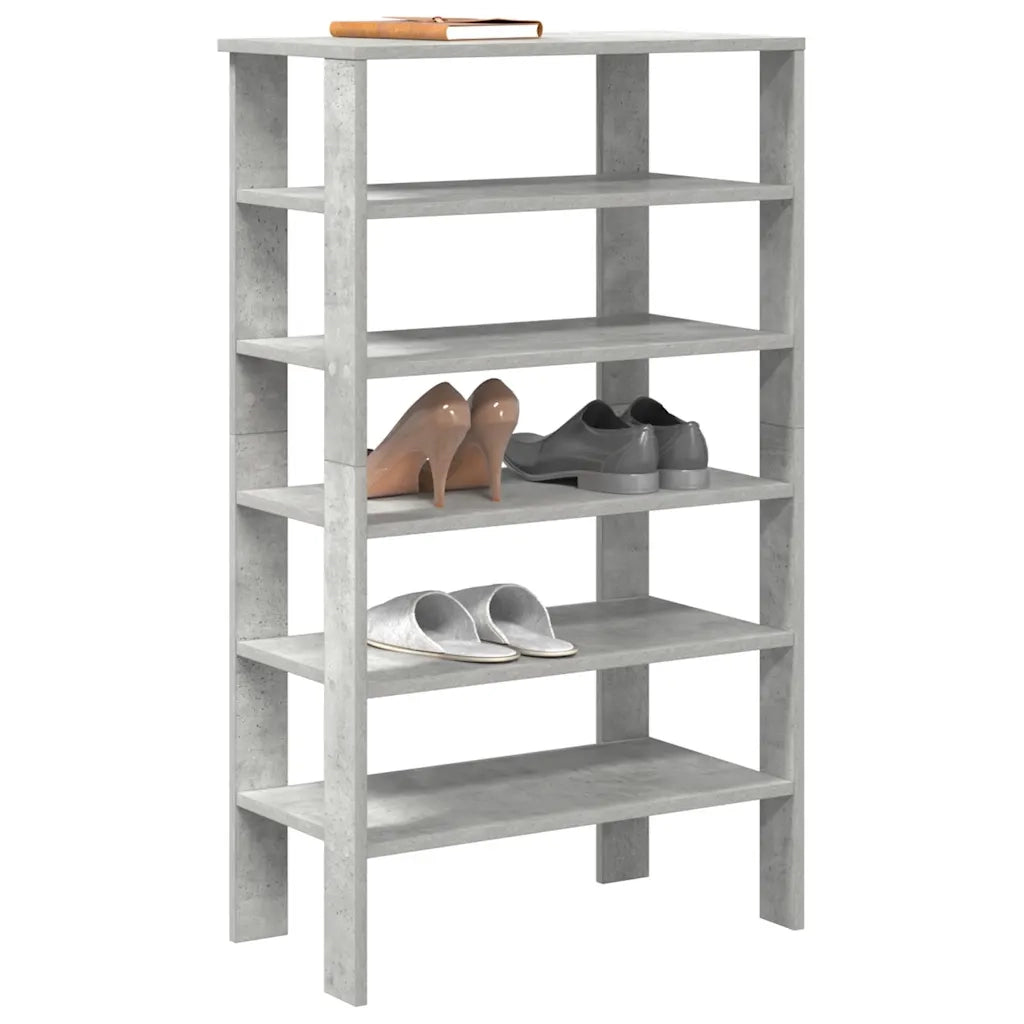 Scarpiera-Scaffale per scarpe Grigio Cemento 61x32x105 cm in Truciolato