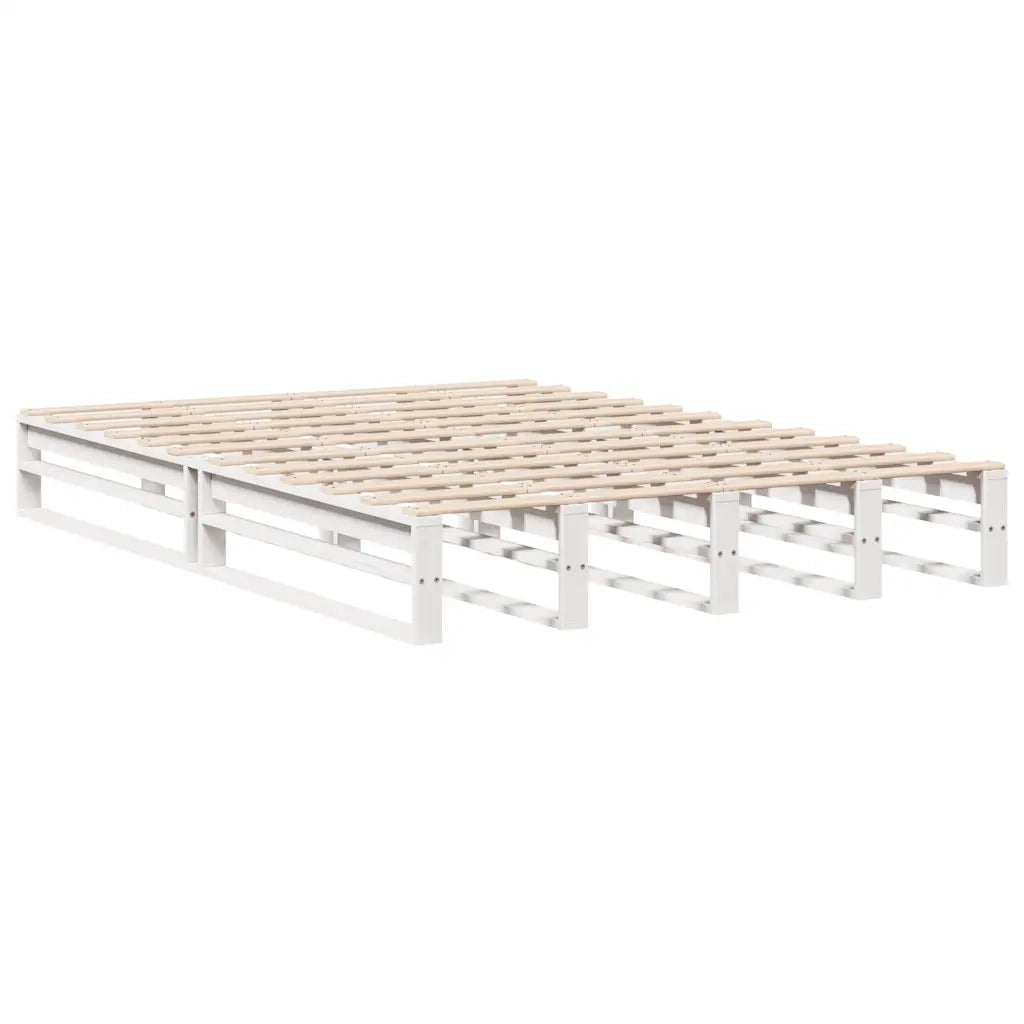 vidaXL Giroletto con Testiera Bianco 150x200 cm Legno Massello di Pino