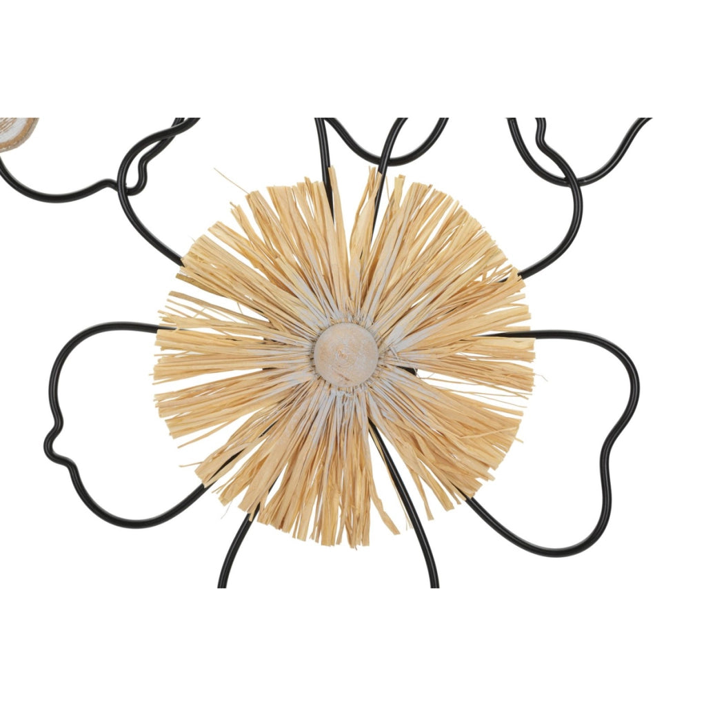 Decorazione in Metallo 3D Fiori 53, Marrone, Metallo, 75x3,5x42 cm