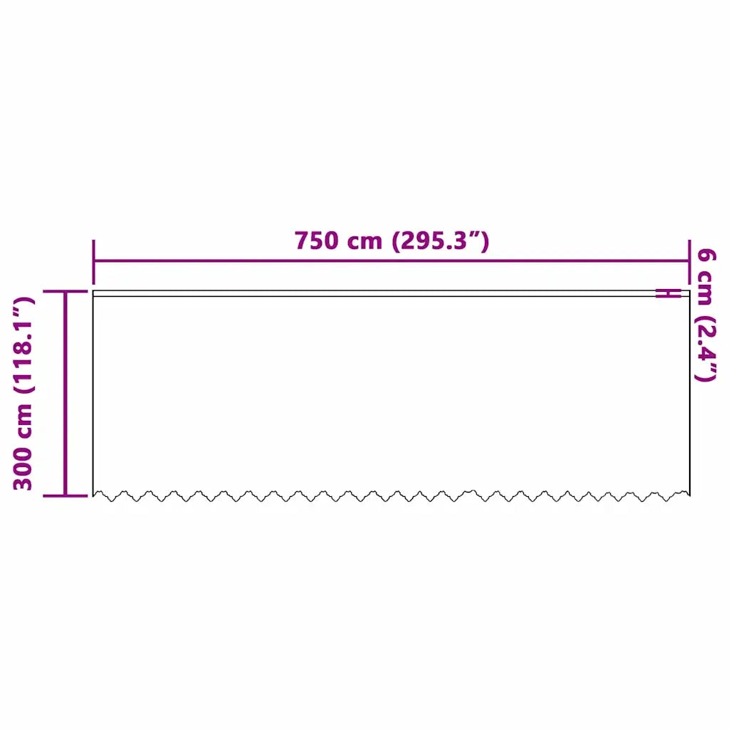 vidaXL Tende con tende Bianco 750 x 300 cm Poliestere
