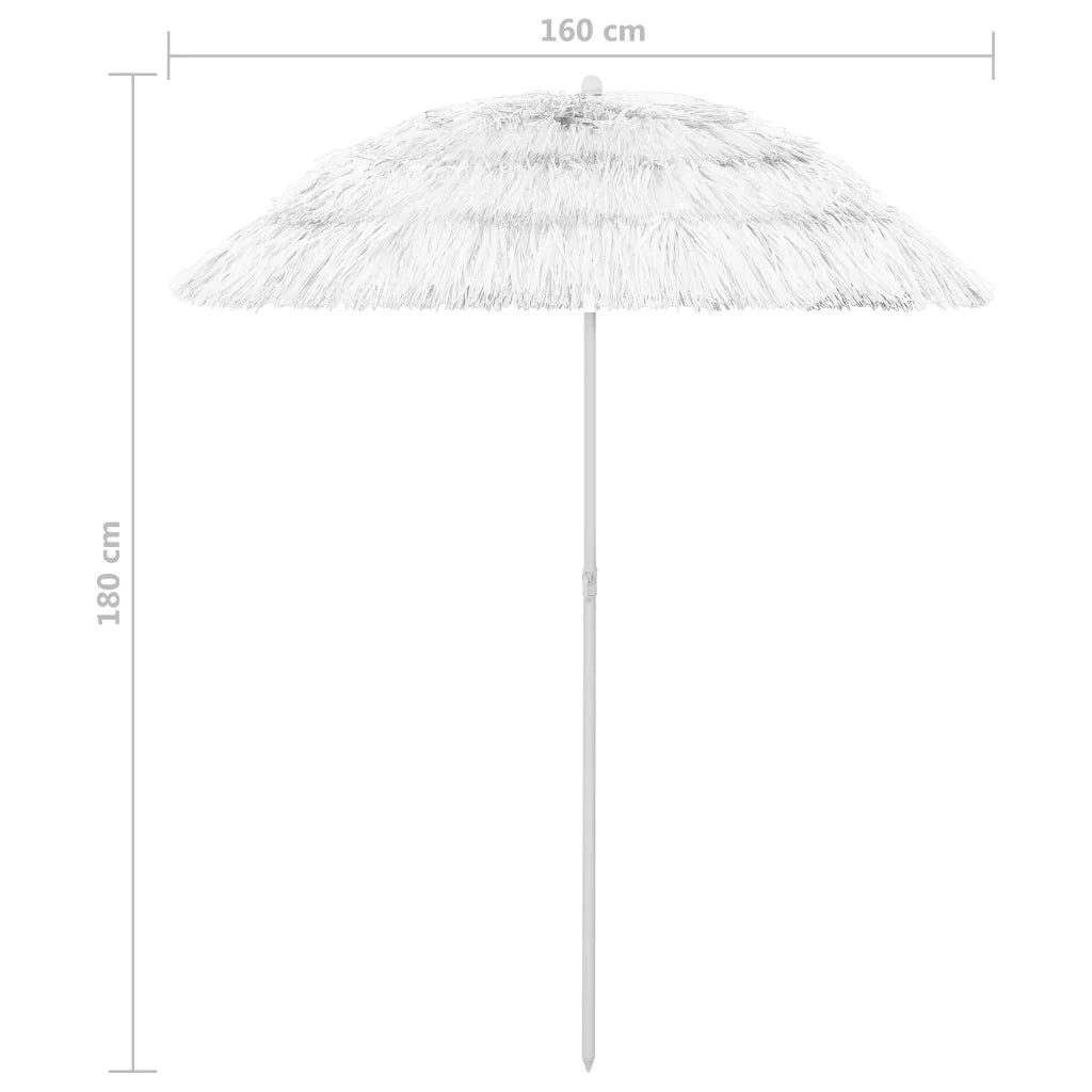 Ombrellone da Spiaggia Hawaii Bianco 180 cm 314700