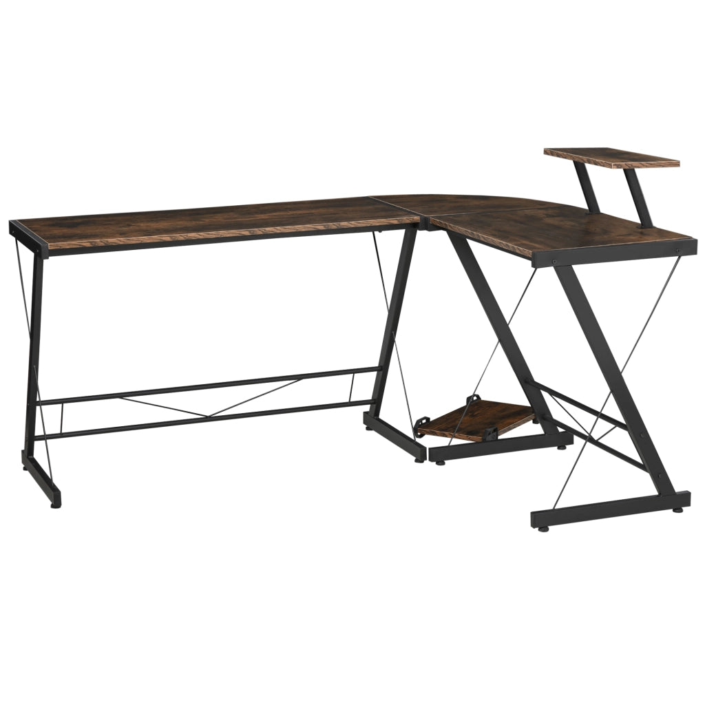 Easycomfort Scrivania Angolare Reversibile per Computer e PC in Stile Industriale, per Ufficio o Camera, in Legno 155x115x91.5cm