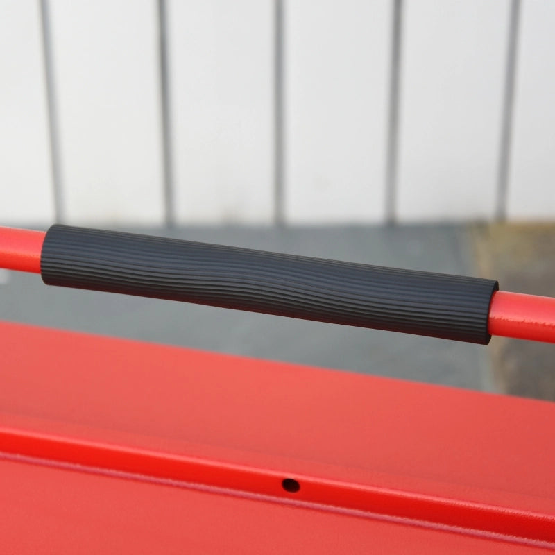 Cassetta portautensili pieghevole a 3 livelli con 5 scomparti, acciaio inox rosso, 45 x 20 x 34,5 cm