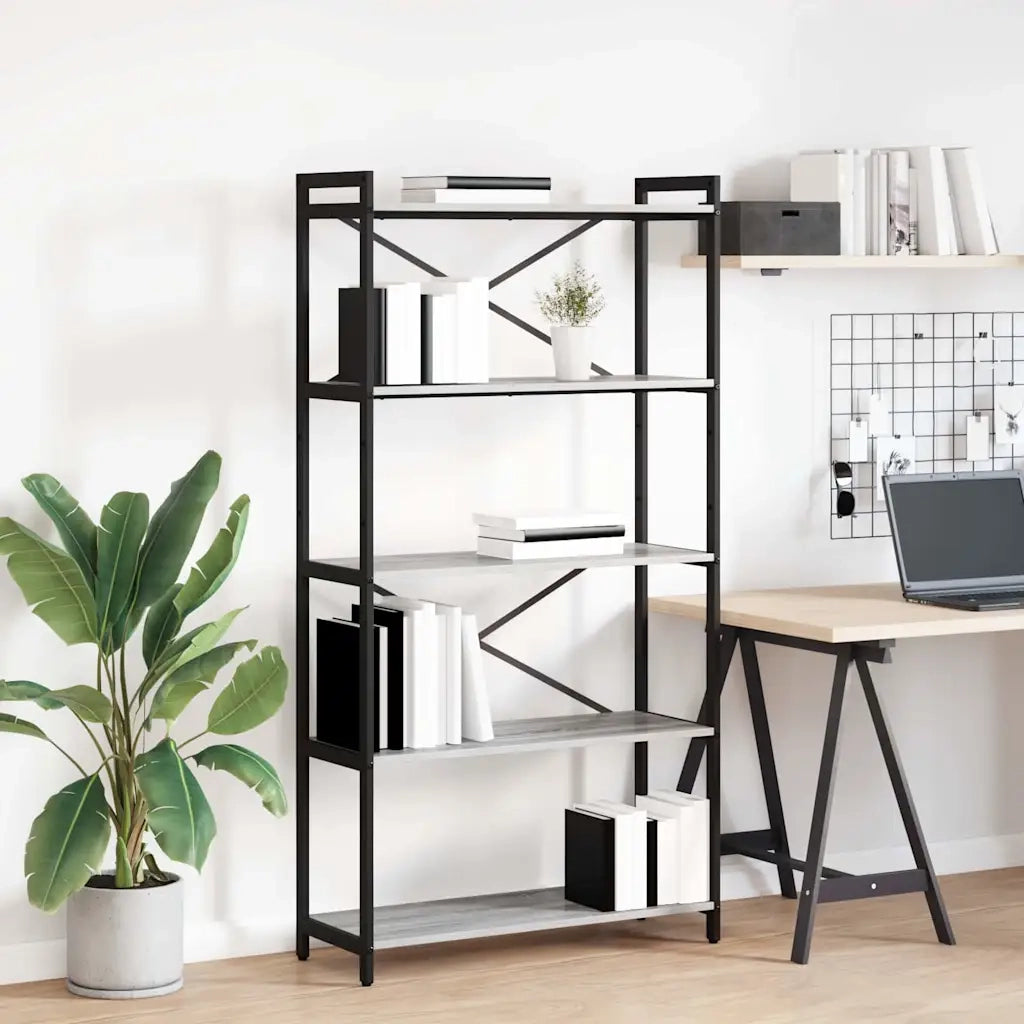 vidaXL Libreria Grigio sonoma 80 x 30 x 153 cm Legno multistrato