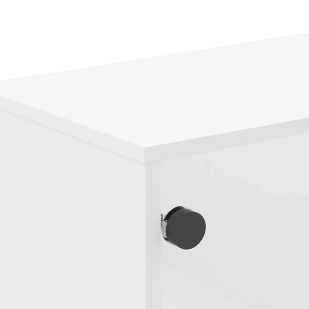 Mobile TV multimediale scaffale TV credenza mobile TV sala da pranzo soggiorno camera da letto con ante in vetro 102 x 37 x 50 cm bianco 02_0026908