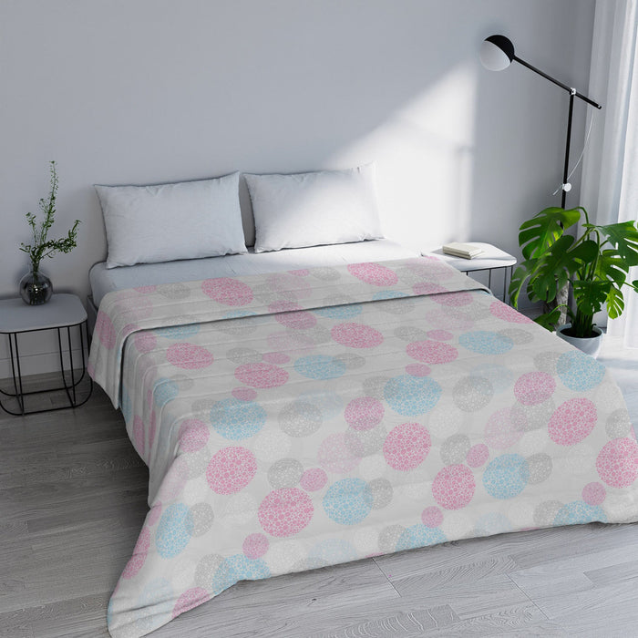 Trapuntino Estivo Matrimoniale in Microfibra 100 gr con Stampa Molecole Basic