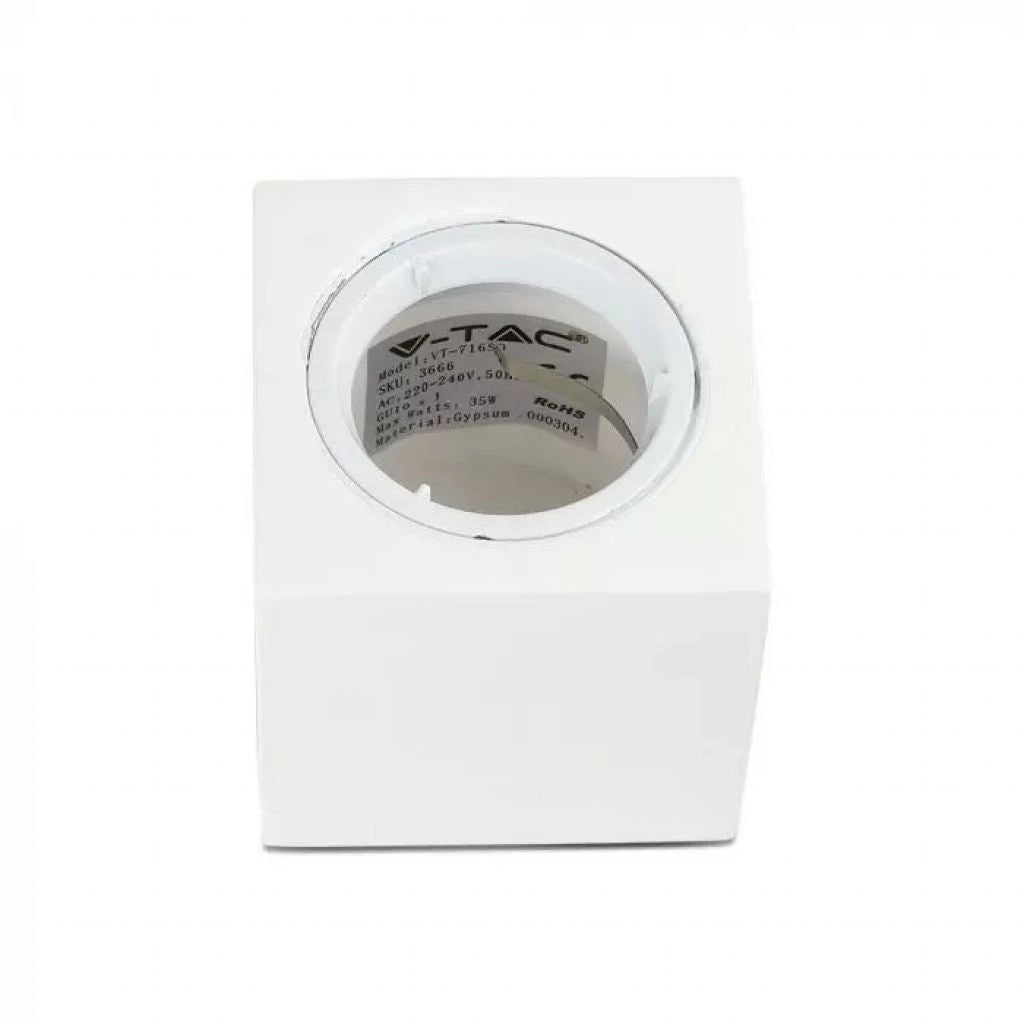 Gypsum quadrato di adattamento GU10 con anello di alluminio bianco