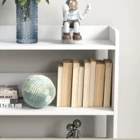 Libreria a Scaffale, Mobile da Archiviazione, 4 Livelli, 3 Pannelli Posteriori, Pannelli di Particelle, 90L x 24l x 91H cm, Bianco