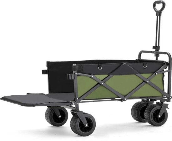 Carro da spiaggia pieghevole con grande capacità - 230 litri - fino a 200 kg di carico - ruote per terreno - cavi. Carro da trasporto.