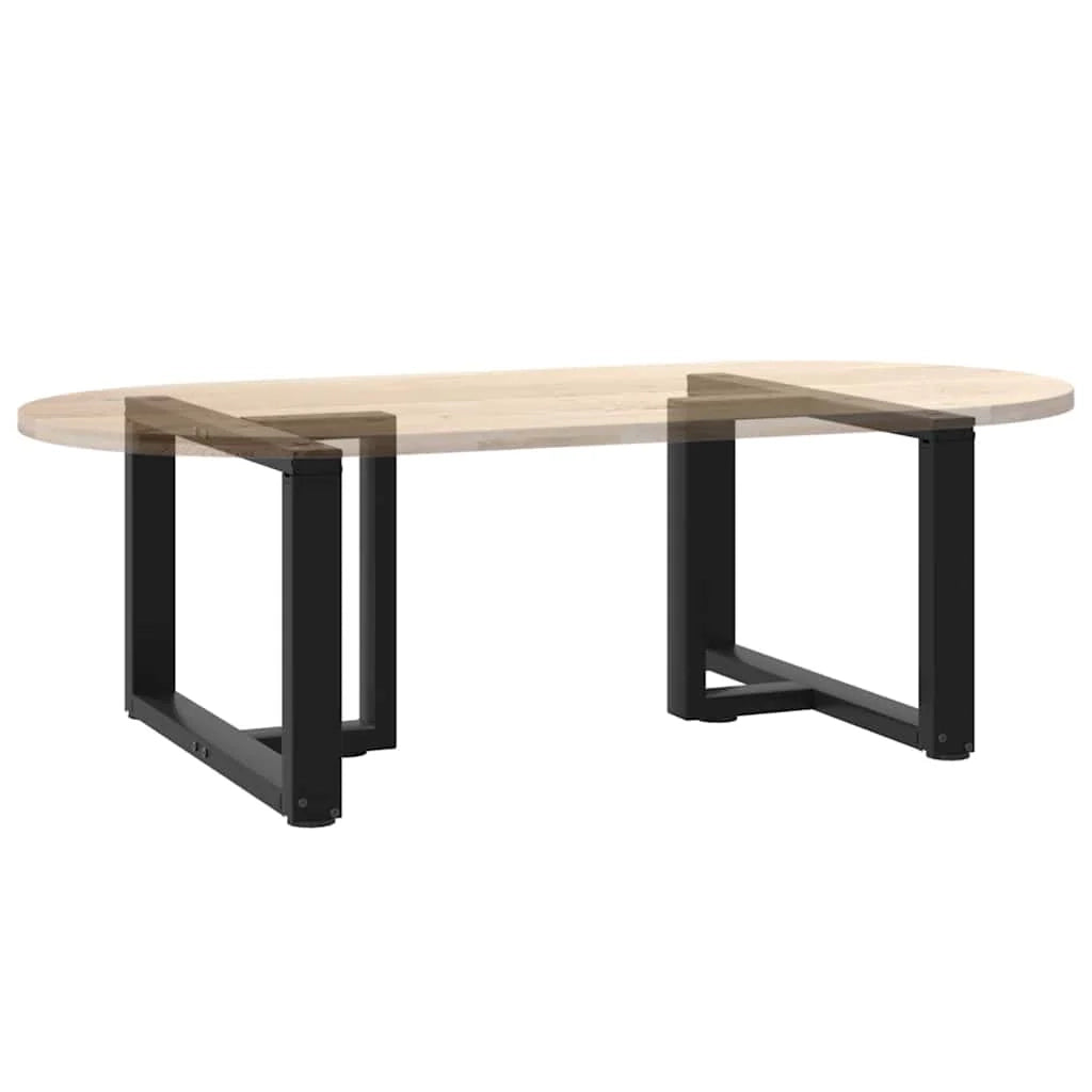 Set di 2 gambe regolabili a forma di T per tavolino da caffè 70 x 25 x 43 cm stile moderno acciaio nero 02_0057305
