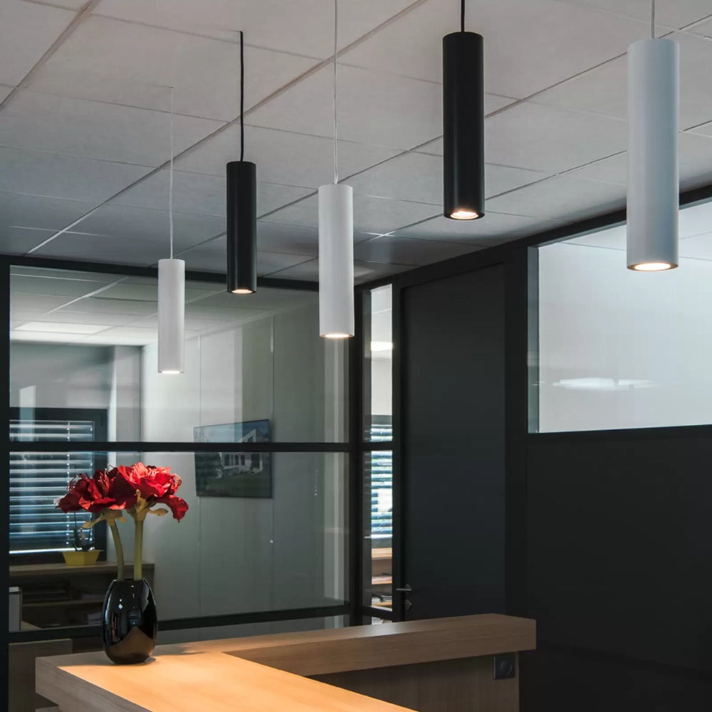 Lampada a sospensione optonica led con corpo in alluminio bianco cavo 105 cm *** dimensioni 55x300 millimetri, confez...