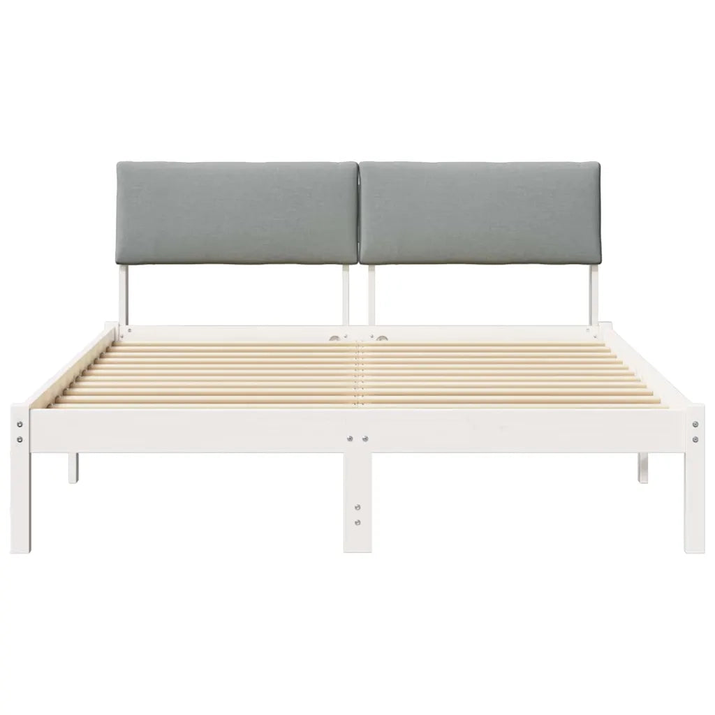 Struttura del Letto Bianco e grigio chiaro 140 x 190 cm 878548