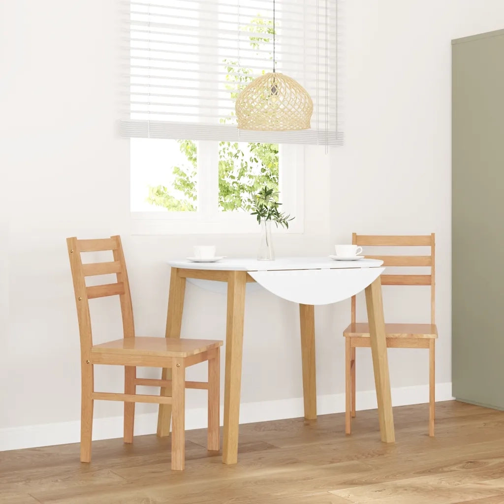 Sedie da Pranzo 2 pz in Legno Massello di Hevea 4102420