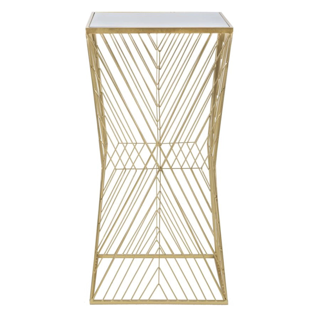 Tavolino VKH594, Oro, Metallo, 50x50x100 cm