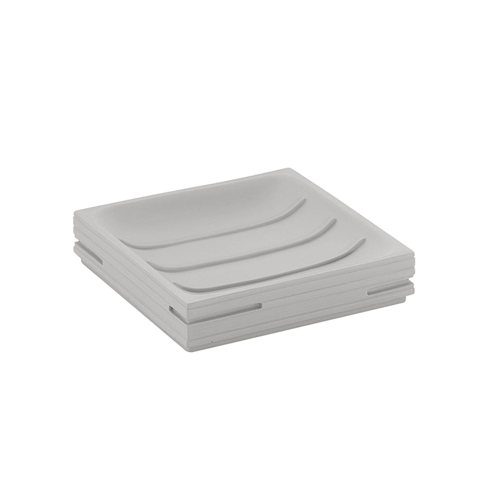 Portasapone d'appoggio in resina QU11 Gedy serie QUADROTTO Grigio