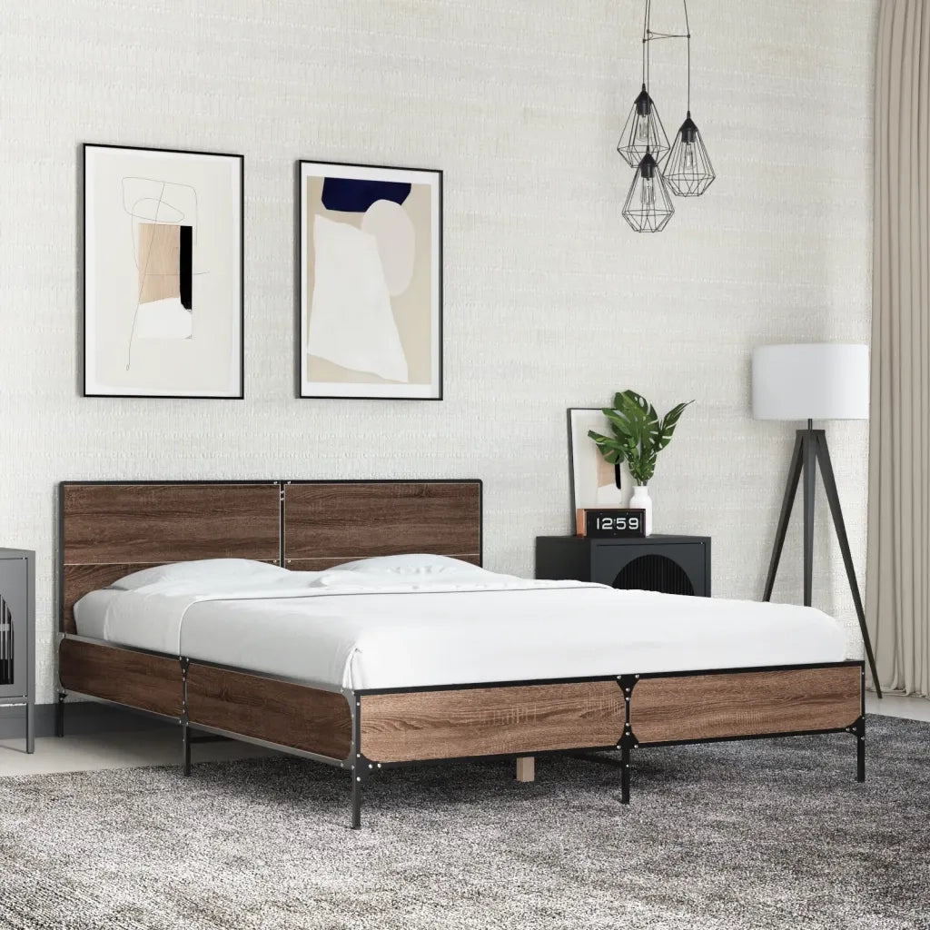 Giroletto Rovere Marrone 135x190cm in Legno Multistrato Metallo 3280031