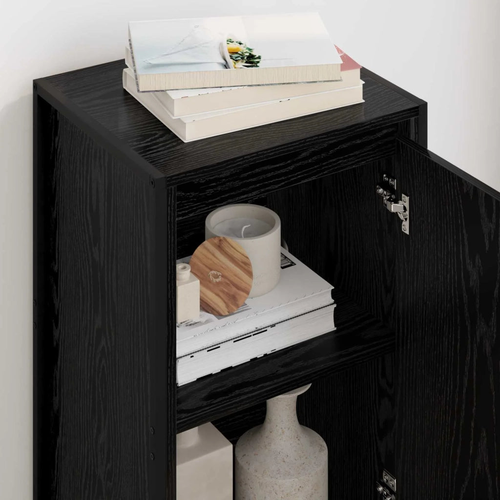 Credenza | Madia | Buffet da pranzo | Armadio da pranzo Rovere Nero 43 x 36 x 75,5 cm Legno multistrato