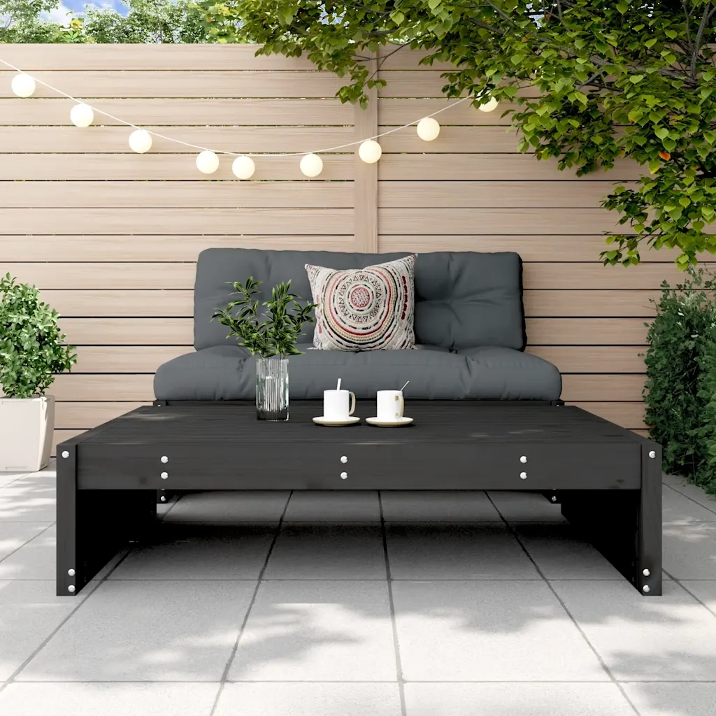 Sedia da giardino-Poggiapiedi da Giardino 120x80 cm Legno Massello di Pino Nero 775117