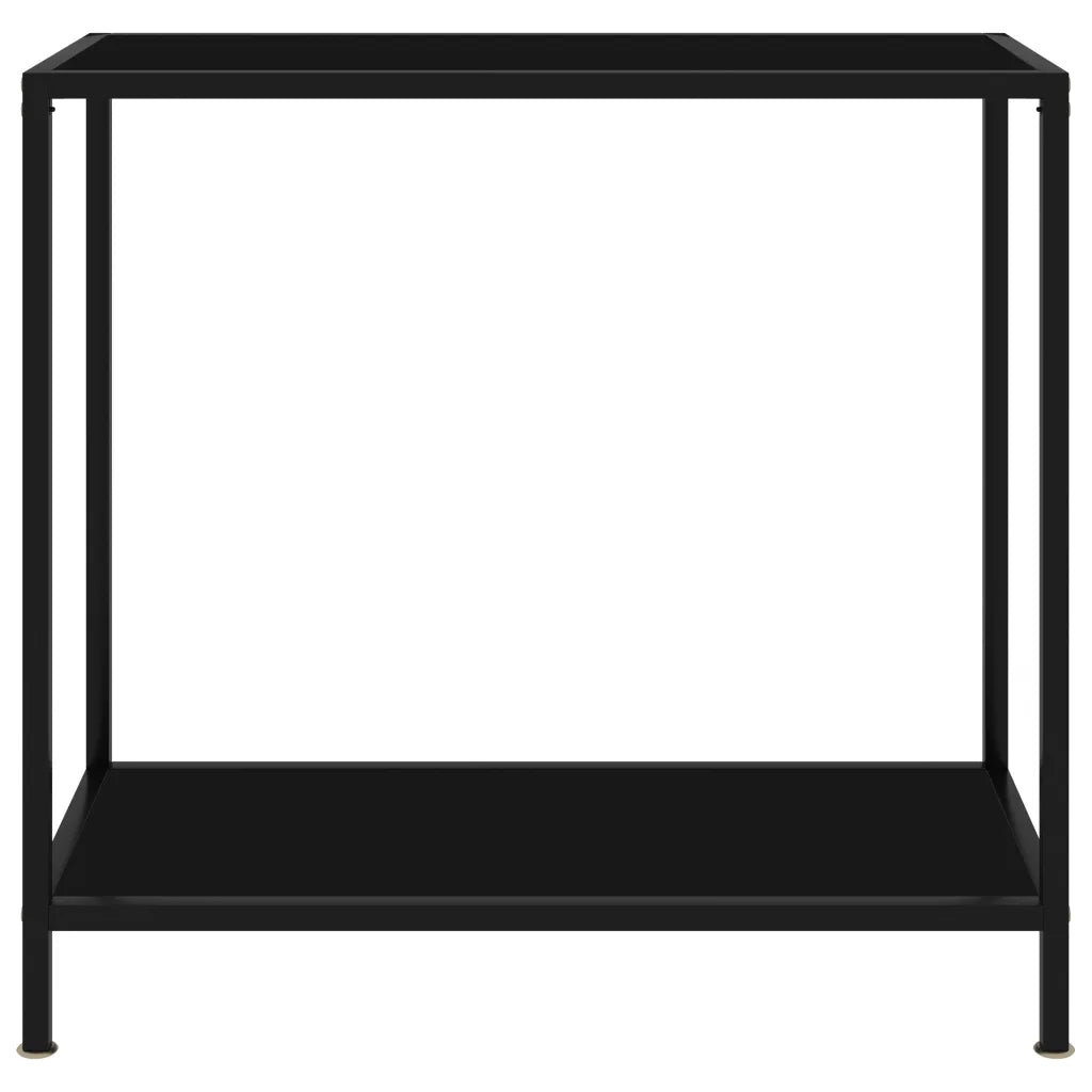 Tavolo Consolle Nero 80x35x75 cm in Vetro Temperato 322832