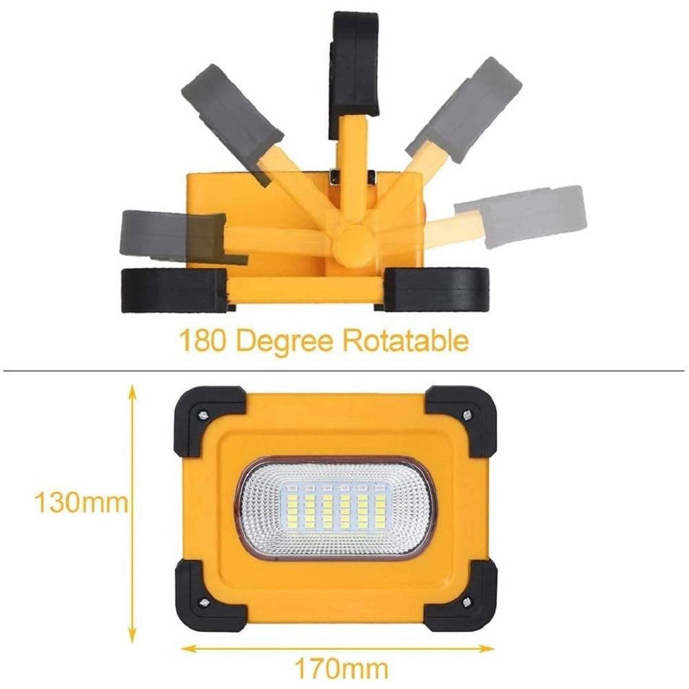 Trade Shop - Faro Di Emergenza Led 60w Con Pannello Solare Ricaricabile Usb Sos Campeggio -