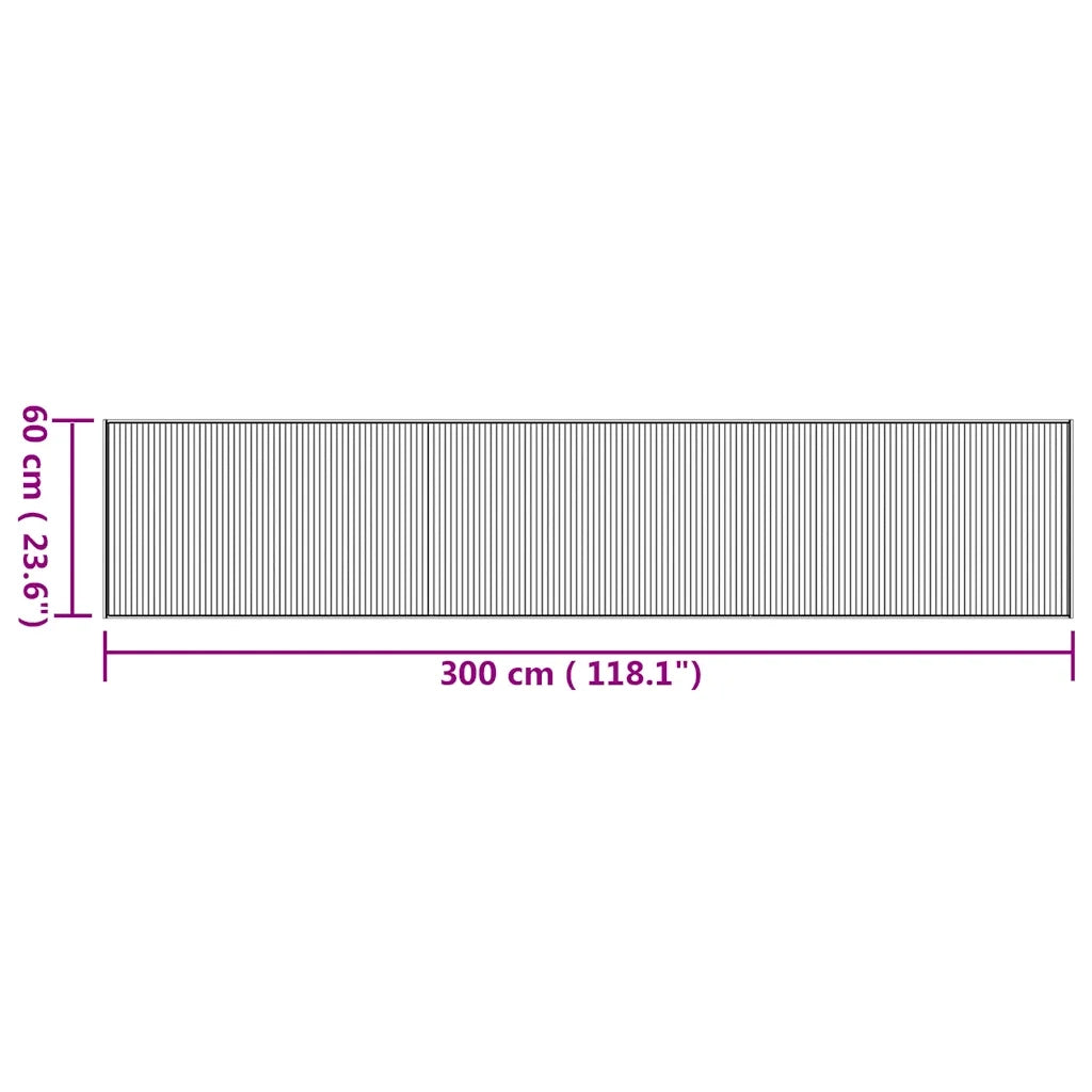 Tappeto Rettangolare Naturale 60x300 cm in Bambù 376841