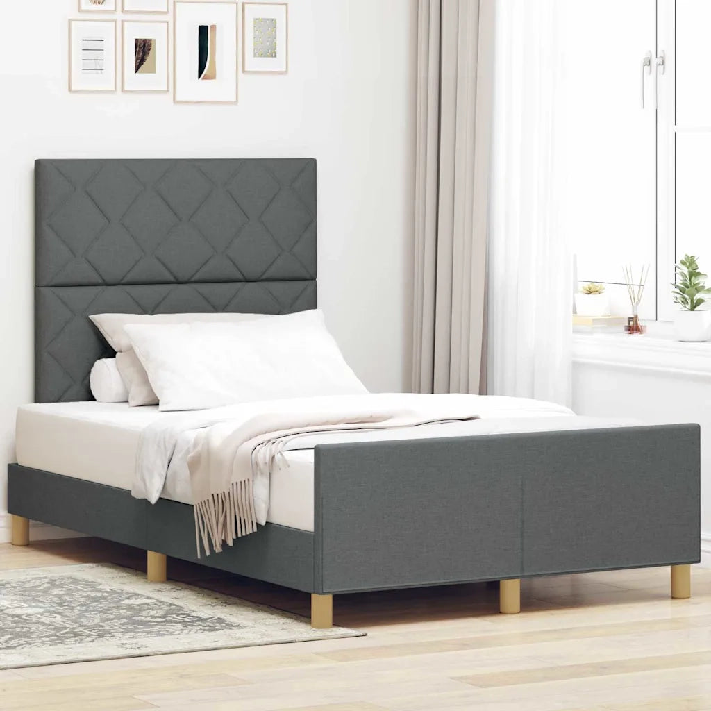 Struttura del letto Grigio scuro 120 x 190 cm Tessuto 3344789
