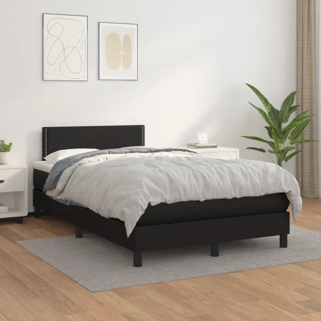 Giroletto a Molle con Materasso Nero 120x190 cm in Similpellecod mxl 116006